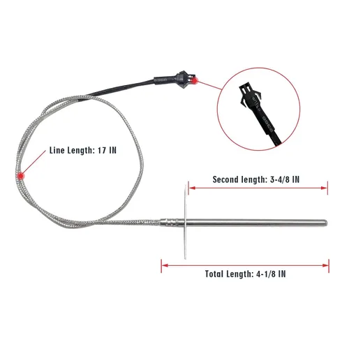 Miniatura 4 de Sensor de sonda de temperatura RTD de repuesto, compatible con parrilla de pellets Pit Boss PB1000XL-025-R00 V2, (70123-AMP)