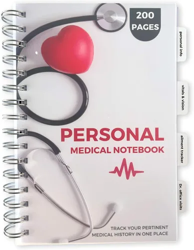 Portage Notebooks Organizador de Registros Médicos - Elementos Esenciales para Enfermedades Crónicas Libro de Registro de Presión Arterial y Diario