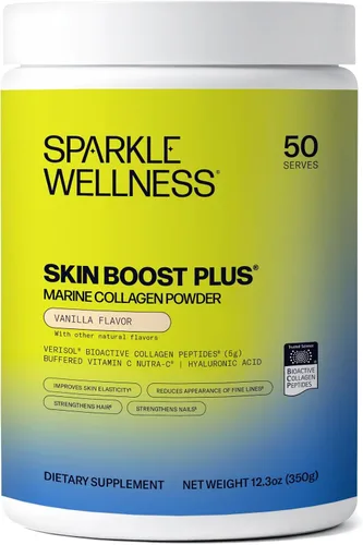 Miniatura 15 de Sparkle Wellness Marine Skin Boost Plus (sin sabor) [50 porciones] Suplemento de colágeno en polvo con péptidos de colágeno hidrolizados