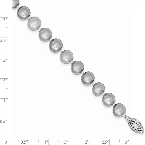 Miniatura 2 de 925 Sterling Silver 8mm Grey Freshwater Cultured Pearl Necklace Pendant Charm Fine Jewelry For Women Gifts For Her