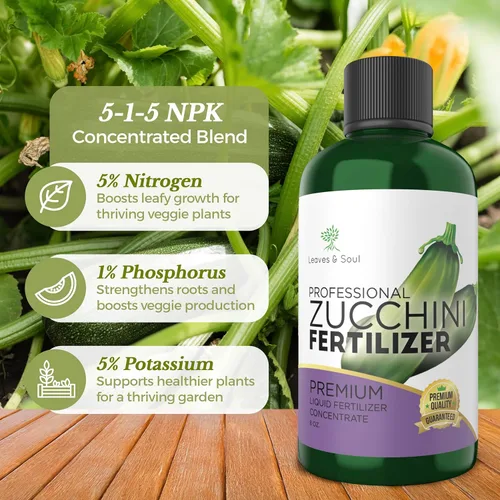 Miniatura 4 de LEAVES AND SOUL Fertilizante líquido profesional de calabacín Concentrado 5-1-5, fertilizante líquido para plantas para jardín, productos
