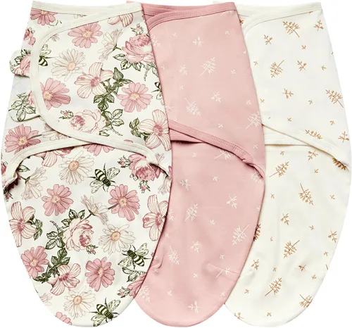 Miniatura 12 de insular Envoltura para bebé, manta para recién nacido y bebé, juego de pañales ajustable para niños y niñas, saco de dormir de algodón suave