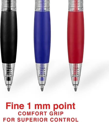 Miniatura 3 de STAPLES Bolígrafos retráctiles, punta media de 0.039 pulgadas, colores de tinta surtidos, paquete de 50 bolígrafos de escritura a granel