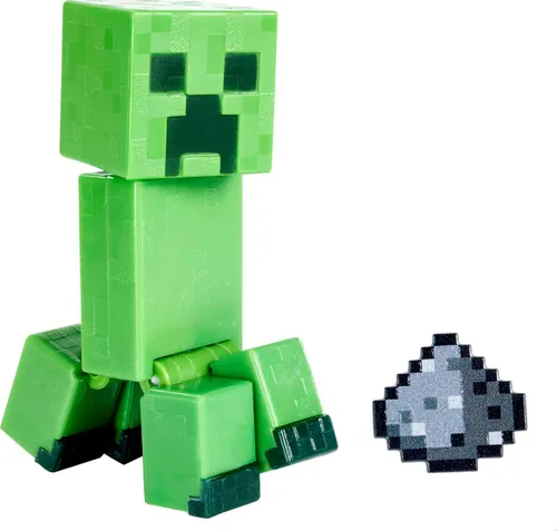 Miniatura 11 de Minecraft Creeper Figura de acción, 3.25 pulgadas, con 1 pieza de construcción y 1 accesorio, juguete de construcción inspirado en los videojuegos