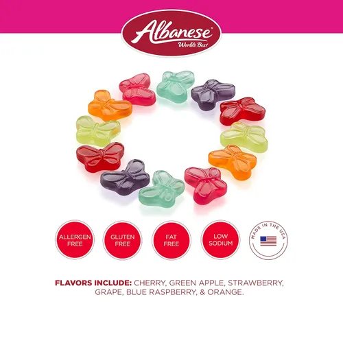 Miniatura 5 de Albanese World's Best Mini Gummi Butterflies, las mejores gomitas mini con forma de mariposa del mundo, bolsa de 7.5 oz