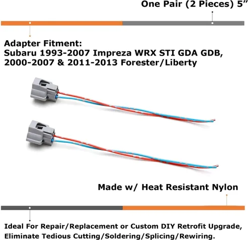 Miniatura 2 de iJDMTOY Par de conectores de luz de marcador lateral de guardabarros OE-Spec con coletas de 5 pulgadas compatibles con la versión JDM Subaru
