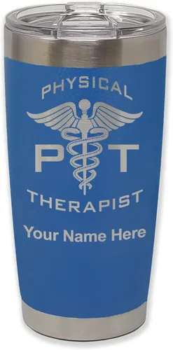 Miniatura 28 de LaserGram PT Physical Therapeut, vaso aislado al vacío de 20 onzas, grabado personalizado incluido (negro)