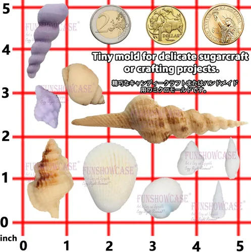 Miniatura 5 de Funshowcase Surtido Molde de silicona de caramelo de concha marina 3.8x3.0x0.7 in