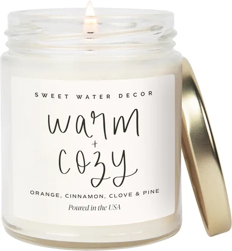 Miniatura 13 de Sweet Water Decor Vela perfumada de Navidad con aroma a canela, árboles, naranja y clavo - Vela de invierno perfumada - Velas de Navidad