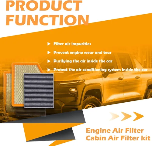 Miniatura 7 de 84121219 Filtro de aire del motor y kit de filtro de aire de cabina CF11966 compatible con Chevy Silverado Tahoe Suburban Cheyenne GMC Sierra Yukon