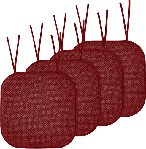 Miniatura 40 de Elegant Comfort Fundas de cojín para silla con lazos y parte trasera de goma antideslizante, espuma viscoelástica gruesa, almohadilla de cojín