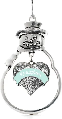Miniatura 124 de Inspired Silver - Big Sis - Adorno de Navidad plateado - Adorno de árbol de Navidad con dije de corazón con circonita cúbica - Decoración colgante