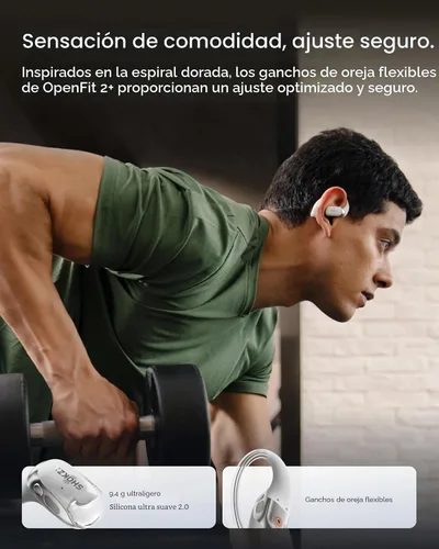 Miniatura 5 de SHOKZ Auriculares OpenFit 2+ OpenFit 2+, habilitados para Dolby Audio, cómodos auriculares con ganchos suaves para los oídos, tiempo de reproducción