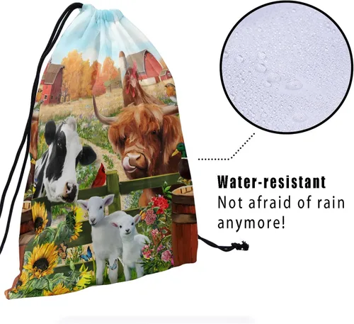Miniatura 18 de Bolsa de agarre de gimnasia de piel de animal, bolsa de gimnasia con cordón ajustable, bolsa de cuerda para fauna silvestre, Mariposas Galaxy