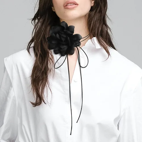 Miniatura 4 de KIMI RAJI Gargantilla de flores para mujer, gargantilla de terciopelo largo de terciopelo para mujeres, niñas, novia, boda, fiesta, verano, collares
