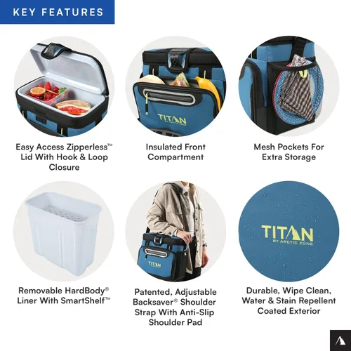 Miniatura 6 de Titan by Arctic Zone Deep Freeze Cooler - Enfriador de cuerpo duro sin cremallera, aislamiento de congelación profunda, forro de cuerpo duro