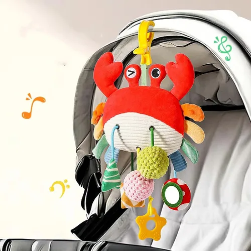 Miniatura 7 de Juguetes de asiento de coche y cochecito para bebés de 0 a 12 meses, juguetes colgantes de cangrejo para niños y niñas