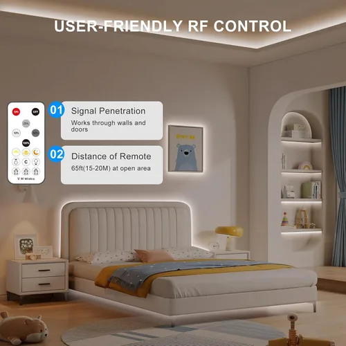 Miniatura 3 de Tira de luz LED COB de 32.8 pies con control remoto, 4000K Ra93+ regulable brillante luz LED COB tira de luz blanca continua para espejo, escalera