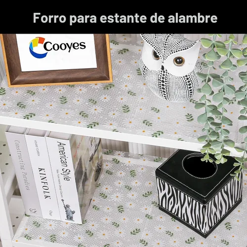 Miniatura 8 de Cooyes Revestimiento para estantes, para armarios de cocina, sin adhesivo, papel para estantes impermeable, con patrón moderno, duradero