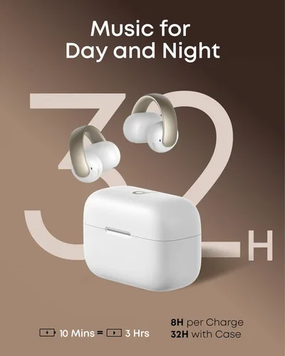Miniatura 8 de Soundcore AeroClip de Anker, Auriculares de oído abierto, Auriculares de clip, Comodidad adaptativa, Llamadas claras con 4 micrófonos y AI, Ajuste