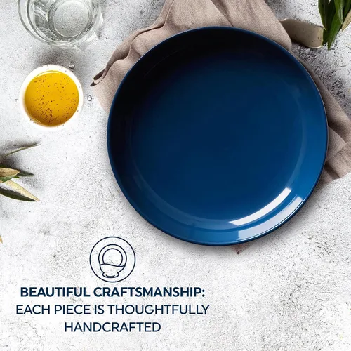 Miniatura 3 de Corelle - Plato hondo de cerámica, azul marino, esmalte sólido, paquete de 4