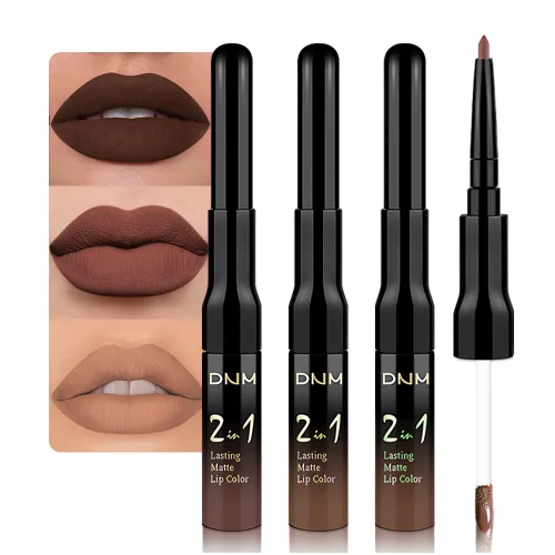 Miniatura 22 de evpct 3 Piezas Delineador de Labios Mate Ciruela Oscuro Morado Rosa Rojo Oscuro y Juegos de Lápiz Labial Líquido para Mujeres de Larga Duración