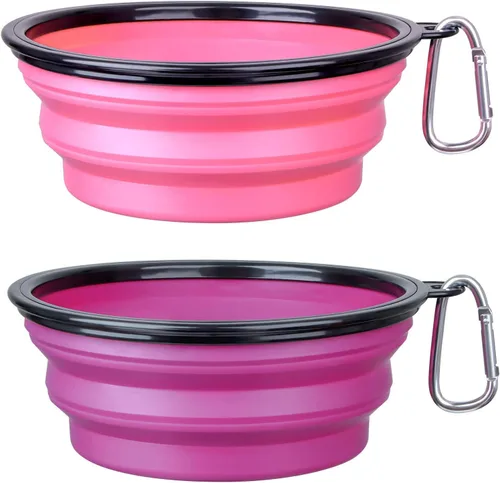 Miniatura 20 de Tazón para Perros Cuencos Plegables para Mascotas, Paquete de 2 Cuencos Plegables de Agua para Perros para Gatos y Perros, Plato Portátil de Verde +