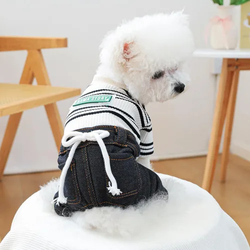 Miniatura 21 de Ropa de invierno para perros, camisas a cuadros para mascotas, elegante mono con babero para perros pequeños, lindos dibujos animados, monos
