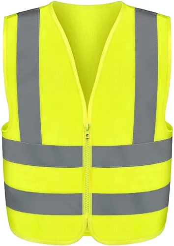 Miniatura 7 de Neiko Chaleco de seguridad de alta visibilidad ANSI Clase 2, sin bolsillo, amarillo neón, grande (L)