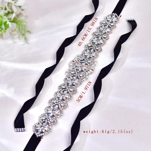 Miniatura 3 de azaleas Cinturón de boda fino de cristal para mujer, cinturón de novia para boda, dama de honor, accesorios de vestido de niña de las flores, 16