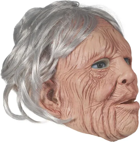 Miniatura 5 de Máscara realista de hombre anciano, cubierta facial de Halloween, máscara de látex visible para la cabeza, máscara novedosa para disfraz de fiesta
