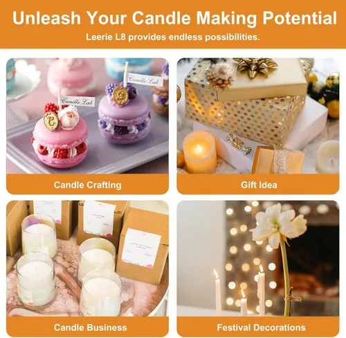 Miniatura 7 de Leerie Derretidor de cera de 16 libras para hacer velas, olla eléctrica grande de cera L8, kit de fabricación de velas de cera de soja para el hogar
