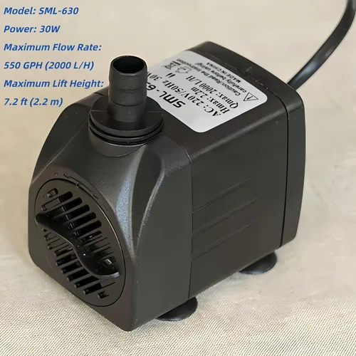 Miniatura 2 de Bomba de agua sumergible de 30 W, 550 GPH 7.2 pies de elevación para acuario, fuente de pecera, bomba de agua, fuente ultra silenciosa, bomba