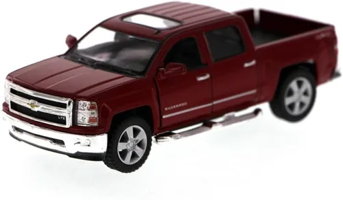 Miniatura 5 de KiNSMART 2014 Chevrolet Silverado LTZ Crew Cab 4x4 1:46 Escala 5" Modelo de Metal Fundido a Presión Camión de Juguete de Camioneta (Edición Policía)