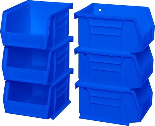 Miniatura 45 de Akro-Mils 30210 AkroBins contenedores de plástico para almacenamiento, se pueden colgar y son apilables, (5 x 4 x 3 pulgadas), color rojo, 6