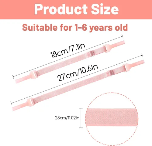 Miniatura 2 de 4 correas para gafas, correa ajustable de 7 a 10.6 pulgadas para gafas de sol para niñas, correas de soporte para lentes de sol sin cola (rosa)
