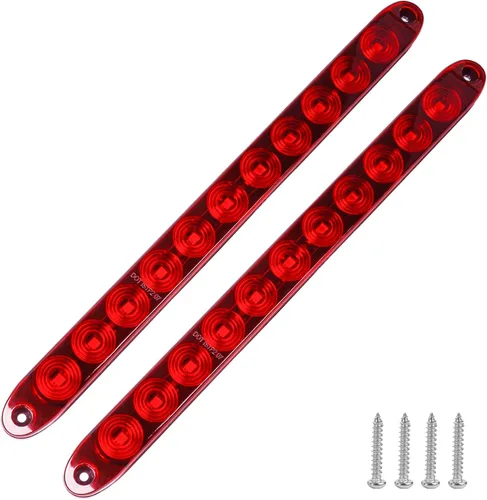 Barra de luz roja para remolque, barra de luz trasera de 11 LED de 15 pulgadas, para estacionamiento/freno/giro/señal/marcador, luces de remolque