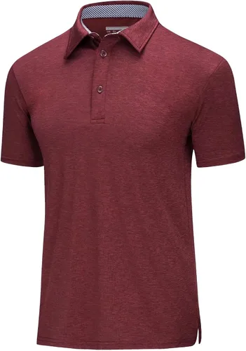 MAGCOMSEN Camisas de golf tipo polo de manga corta para hombre, 3 botones, absorben la humedad, camisetas atléticas casuales con cuello