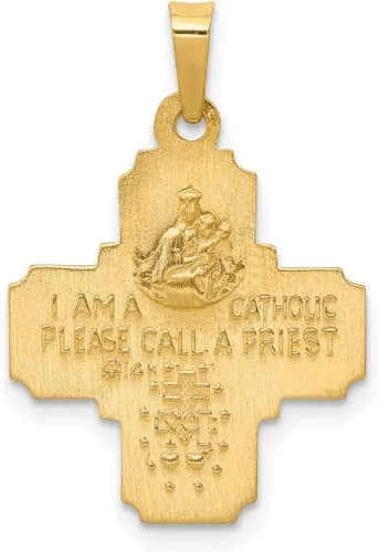 Miniatura 3 de Colgante cruciforme de cruz hueca de cuatro vías en oro real de 14 k