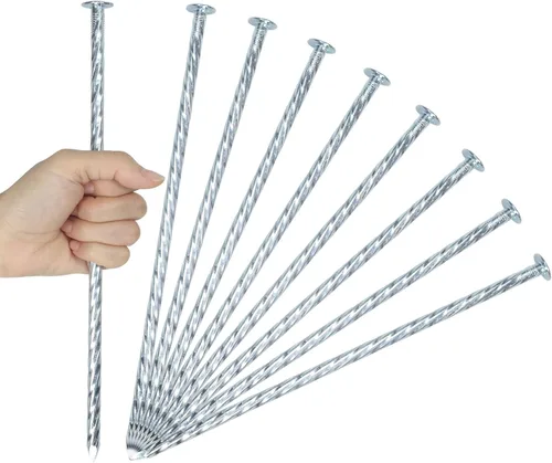 Estacas de 10 pulgadas de metal galvanizado para paisaje, estacas de anclaje de paisaje, estacas de camping para césped artificial, bordes de