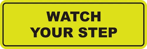 Miniatura 39 de Signs ByLITA Letrero estándar para pared o puerta con texto en inglés «Watch Your Step», señalización de salud y seguridad (negro), mediano