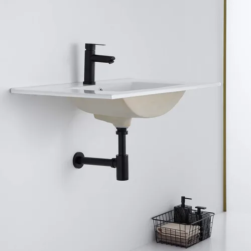 Miniatura 5 de Juego completo de tapones para lavabo de baño, trampa en forma de P, ajustable, 1-1/4, tubo de drenaje de latón macizo, trampa para botellas