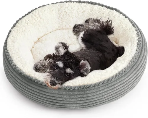 Miniatura 23 de Love's cabin Cama redonda acolchada para gatos y perros, cama para mascotas de 20 pulgadas para gatos o perros pequeños, parte inferior Violeta