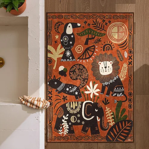 Miniatura 28 de jinchan Alfombra a rayas de 2 x 3 para entrada, alfombra de cocina, tapete pequeño, antideslizante, ligero, de bajo perfil, decoración para entrada