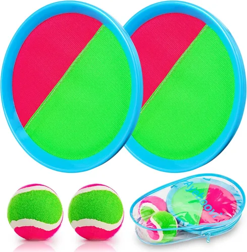 Ayeboovi Juego de lanzar y atrapar, juguetes al aire libre para niños, patio, playa, camping, juguetes para niños de 3, 4, 5, 6, 7, 8, 9, 10 años (2