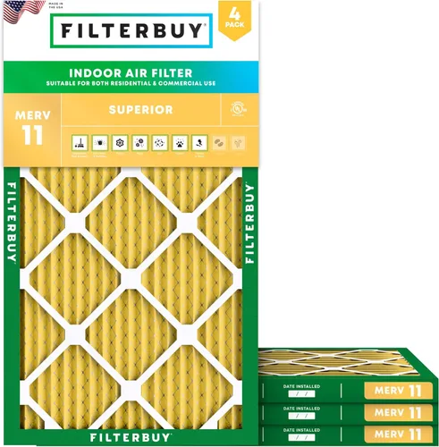 Miniatura 18 de Filterbuy Filtro de aire 18 x 20 x 1 pulgadas MERV 11 Defensa Superior contra Mascotas y Alergias (paquete de 4), Filtros de Reemplazo