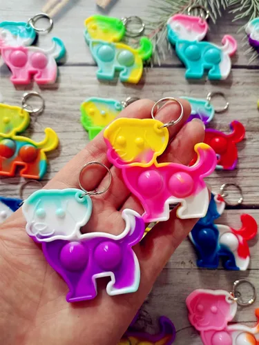 Miniatura 6 de Paquete de 20 paquetes de mochila a granel para perros, llavero mini pop Fidget verano estudiantes regalos de fiesta, premio de burbujas