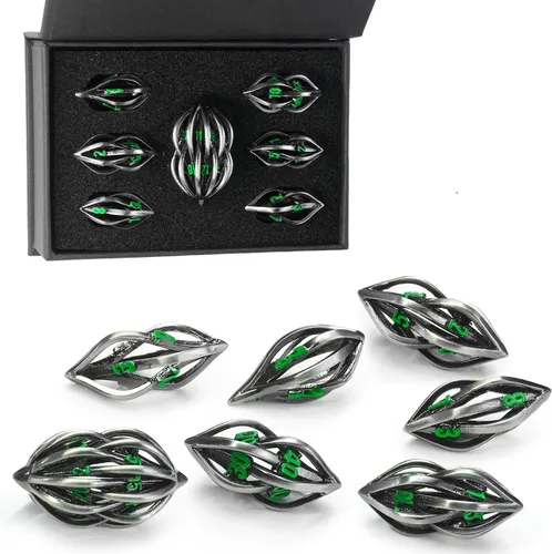 FONVGOGO Arcanum Dungeons and Dragons Dados de Metal Hueco D y D Poliédricos Geniales RPG Dados para Juegos de Rol DND Regalos D20 D12 D10 D8 D6 D4
