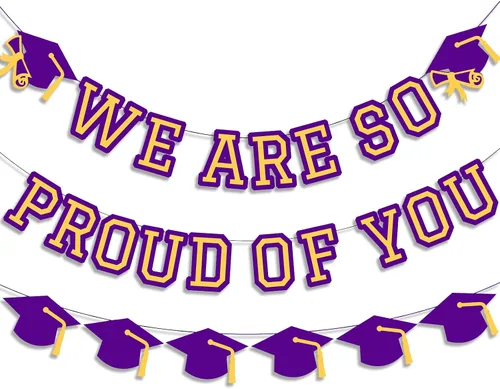 Miniatura 23 de Letrero con texto en inglés «We Are So Proud Of You», decoración para fiesta de graduación, guirnalda de tapa de felicitaciones, letrero de pared