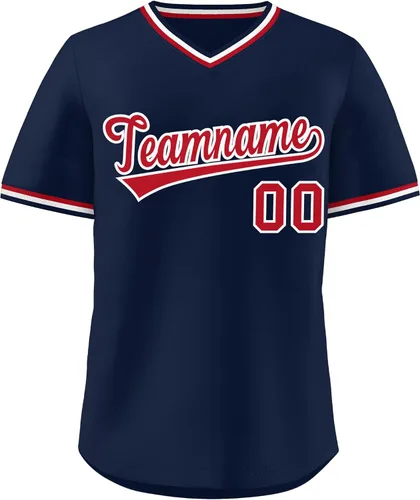 Miniatura 36 de KXK - Camiseta de béisbol personalizada con nombre y número cosidos, estilo Hip Hop, con cuello en V, atlética, para hombres, mujeres y jóvenes
